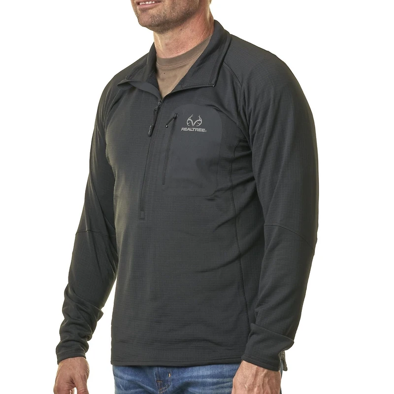 Realtree Men’s ¼ Zip Pullover - Black
