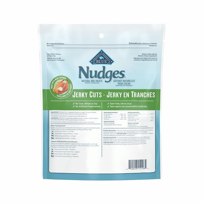 Blue Buffalo Nudges Jerky Cuts Natural Dog Treats, Chicken, 141g