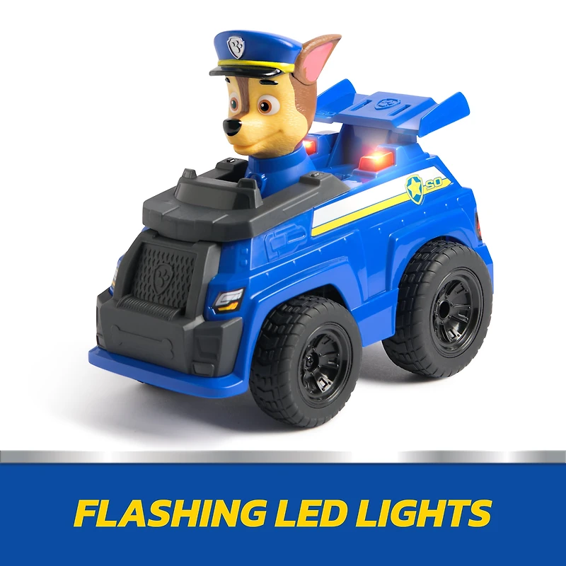 PAW Patrol Chase RC Action Cruiser, Remote Control Car with LED Lights & Easy-Steer Controller, Pretend Play Kids Toys for Boys & Girls Ages 3 and Up