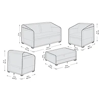 Ensemble de housses de meuble de patio noires 137,2 cm x 91,4 cm x 81,3 cm avec fermetures à boucle Mainstays (4 pièces)