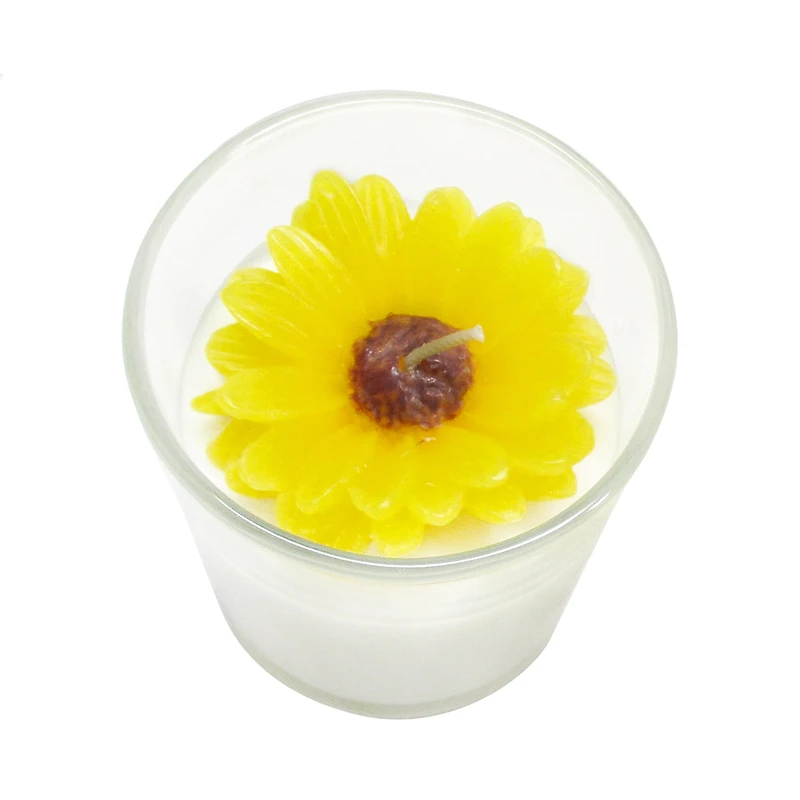 7oz Pineapple Flower Scented Flower in Glass Candle