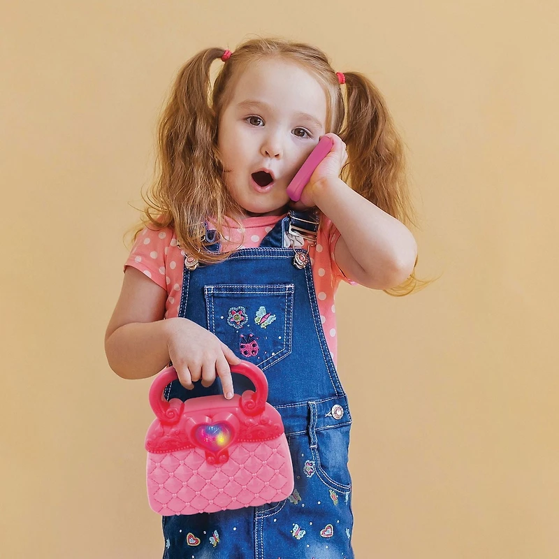 Kid Connection My First Purse with Light 6 Piece Pretend Playset for Ages 3+, 6pcs Set
