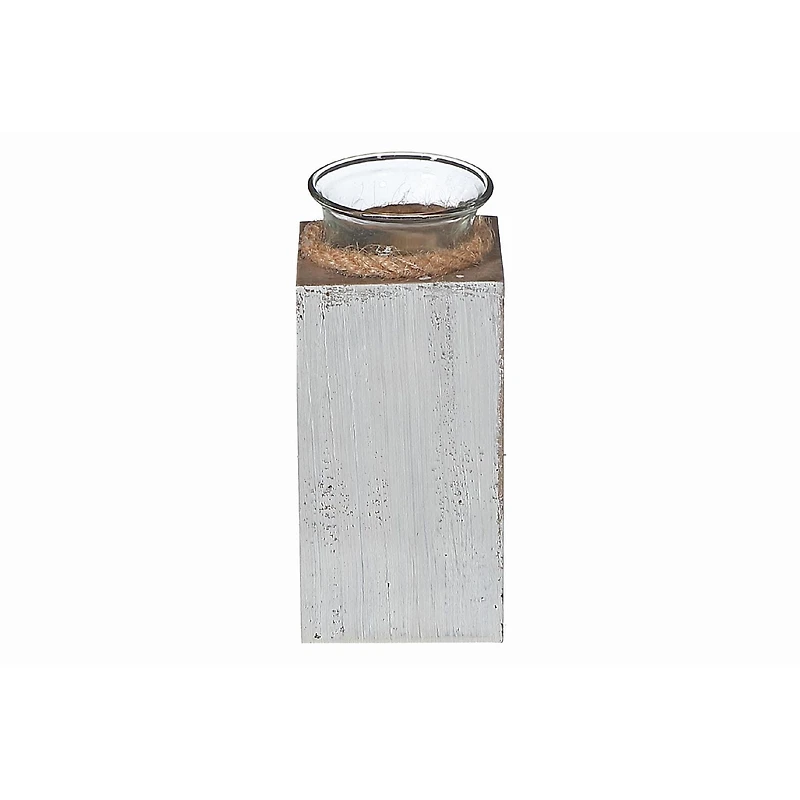 IH Casa Decor White Woodonen Doalight Bandle Avec Corde 6,30"