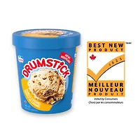 DRUMSTICK Vanilla Caramel, Vanilla Flavoured Frozen Dessert, Caramel, Peanuts, Wafer Pieces, 946 mL