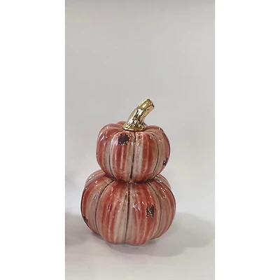 Décoration Citrouille Empilable En Porcelaine (Rouge)