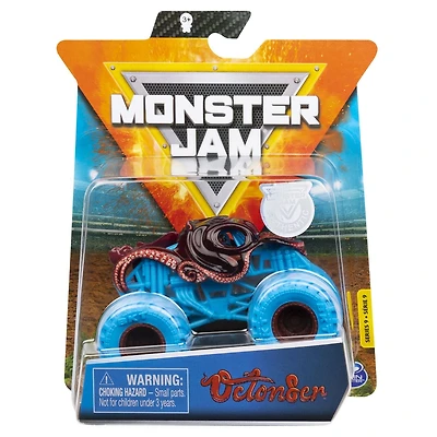 Monster Jam, Monster truck Octon8er officiel, véhicule en métal moulé, série Nitro Neon, échelle 1:64