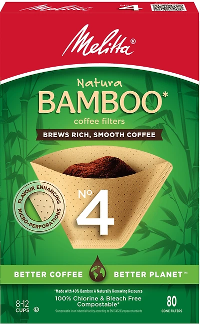 Filtres à café en bambou tout naturel nº 4 de Melitta
