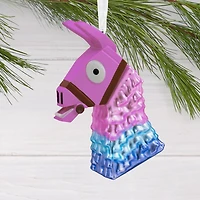 Décoration Hallmark de Noël (Tête du lama à butin, Fortnite, en verre soufflé)