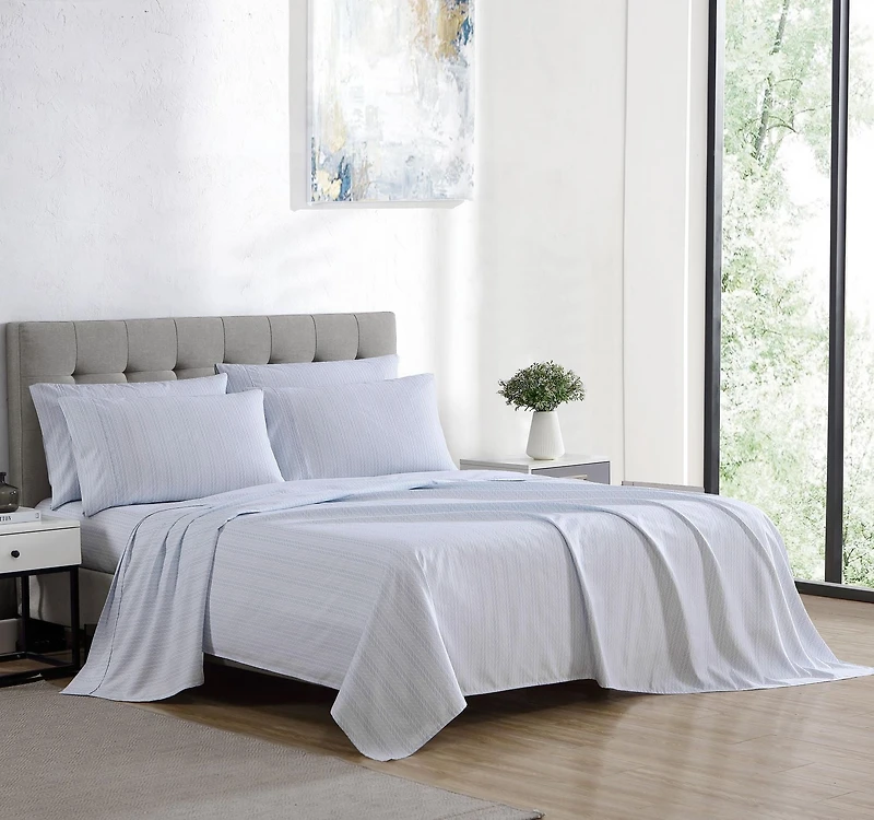 SOCIAL STANDARD by sanctuary 6 Piece Sheet Set, Recycled Microfiber, Wrinkle Resistant, Eco Friendly and Easy Care, Available Sizes: D,Q and K