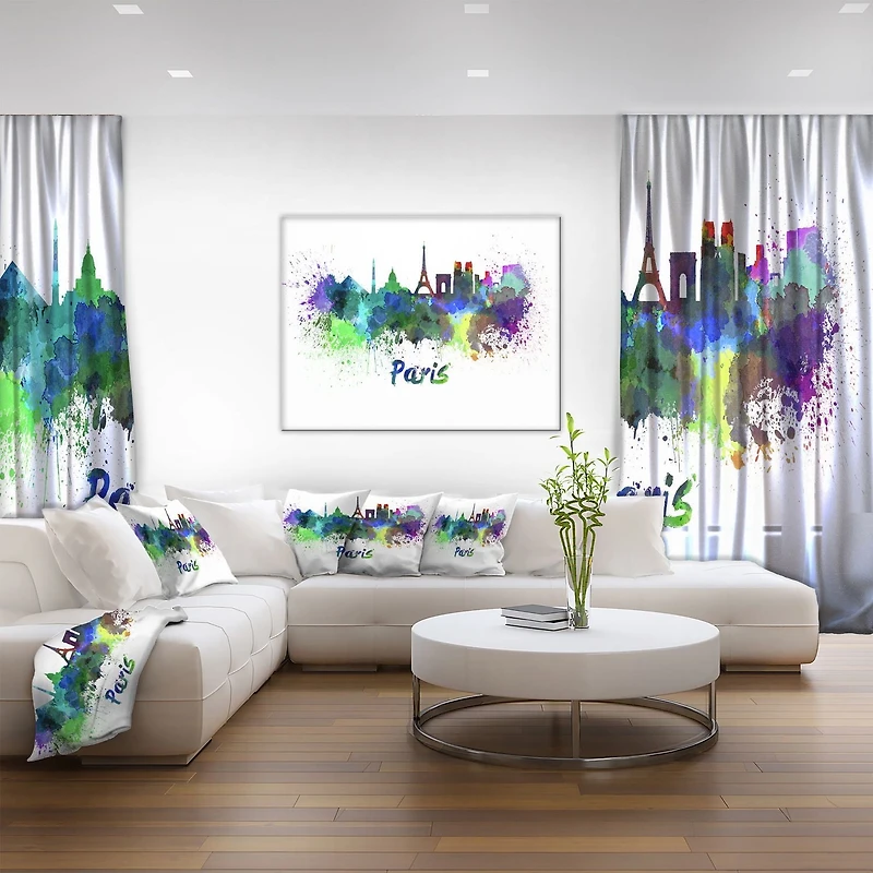 Design Art La Ligne D'Horizon De Paris Art Sur Toile