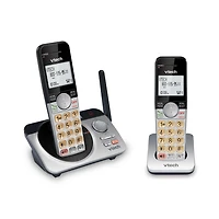 VTech Téléphone sans fil à 2 combinés à portée étendue DECT 6,0 avec répondeur CS5229-2 (argent/noir)