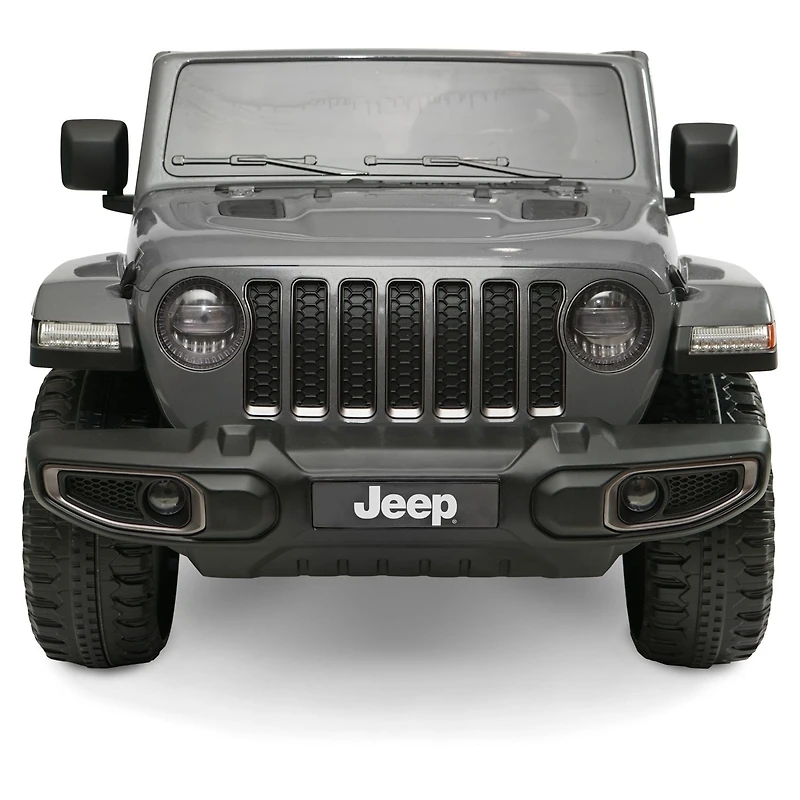 12V Jeep Gladiator Rubicon Battery Powered Ride-on, 2-Seater, Gray, Child Ages 3-8, Max Speed 5 mph