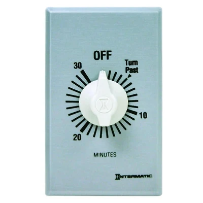 Compte à rebours Intermatic à ressort, 125-277 VAC, 50/60 Hz, SPST, 30 minutes maximum, sans maintien