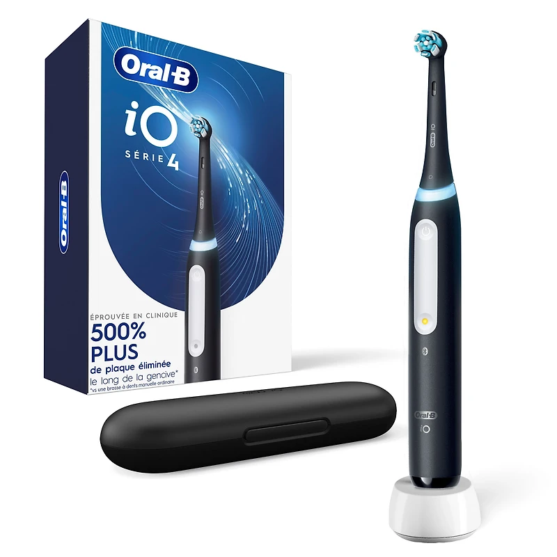 Oral-B iO Series 4 Brosse à Dents Électrique avec Tête de Brosse, Rechargeable, Noire