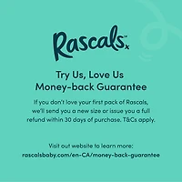 Rascals Premium Diapers, Size 1, Small Carton, 80 Count, Preemie to Size 7