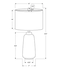 Monarch Specialties  Luminaire, 26"h, Lampe De Table, Crème, Teinte Ivoire / Crème, Moderne