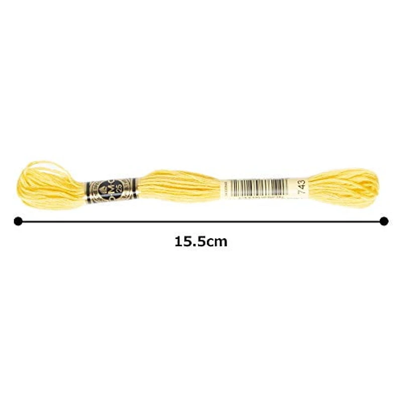 DMC Yellow Cotton 6 Strand Floss 8m