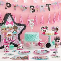 LOL Surprise Shaped Drum Pull Pinata, Each measures 21 1/2"H X 22 1/2"W x 4"D