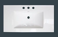 American Imaginations -in. W 1 Hole Ceramic Top Set In White Color AI