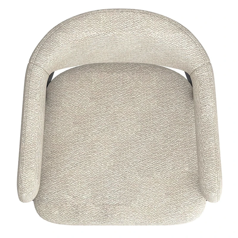 Chaise contemporaine de salle à manger en tissu et métal, ensemble de 2 – beige et noir