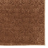 Tapis Evolution damassé 8 pi rond, marron