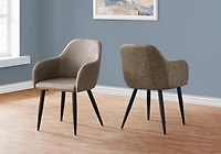 Monarch Specialties Dining Chair, Set Of 2, Side, Upholstered, Kitchen, Dining Room, Fabric, Metal, Beige, Black, Contemporary, Modern