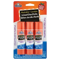 Bâtons de colle d'école violette qui disparaît Elmer’s, lavable, non toxique, 20 g, 3 unités