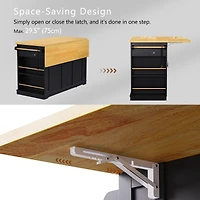 Noble House 53inch Large Kitchen Island with 2 Bar Stools, Power Outlet,Black
