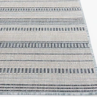 Hayweld Vanilla White and Blue Woven Area Rug