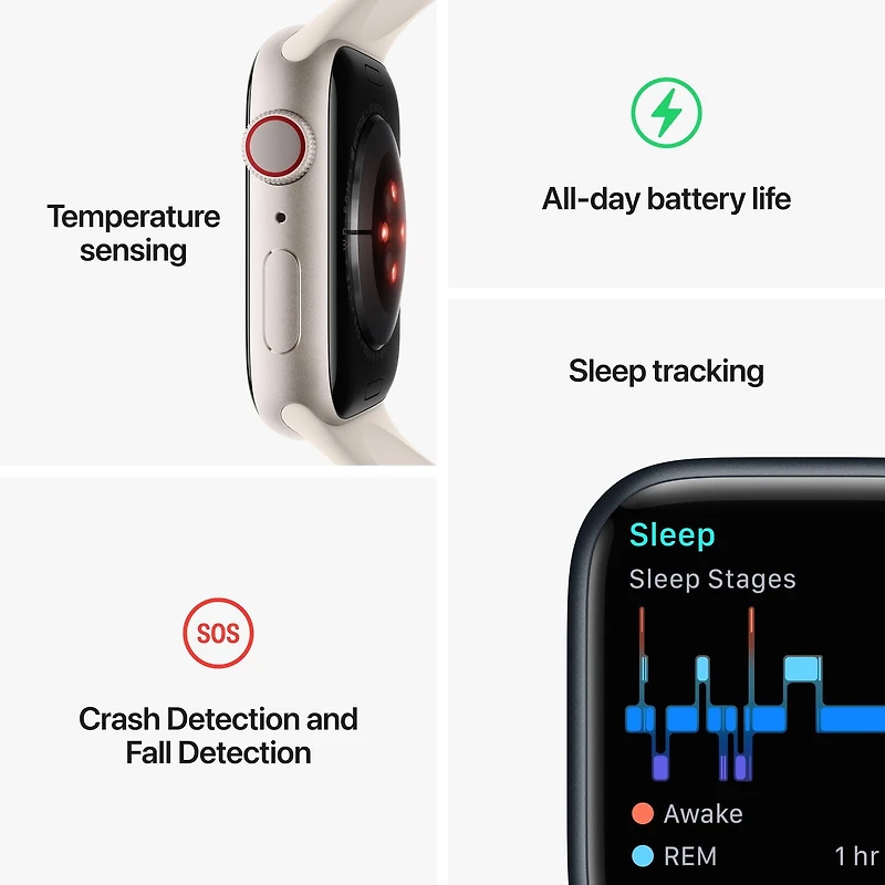 Apple Watch Series 8 + Cellular en acier inoxydable graphite
