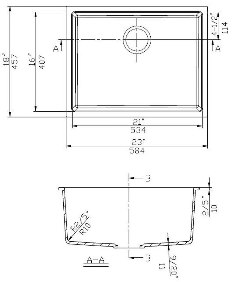 American Imaginations 30-in. W CSA Approved White Granite Composite Kitchen Sink With 1 Bowl AI