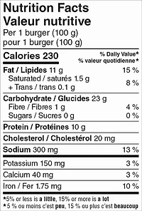 Great Value Chicken Burgers, 8 burgers, 800 g