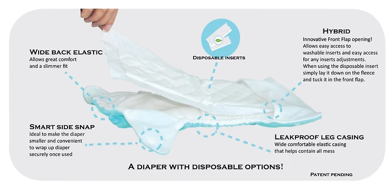 Charlie Banana 6 Inserts Oceana Hybrid All-in-One Reusable Diapers