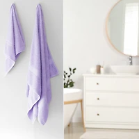 Ensemble de 4 pièces Mainstays Basics, 2 serviettes de bain, 2 serviettes à main, violet 100% Coton, 27x52, 16x26