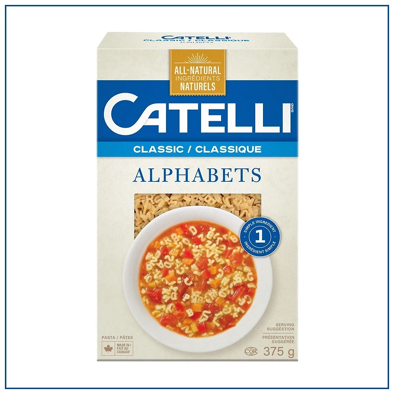 Catelli Classic, Alphabets Pasta 375 g, 375 g