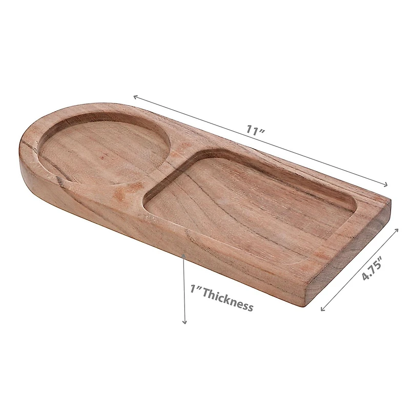 IH Casa Decor Acacia Wood 2 Section De Portion Plateau