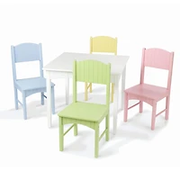 KidKraft Nantucket Wooden Table & 4 Pastel Chairs