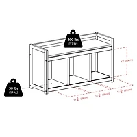 Banc de rangement Addison de Winsome Trading Inc. 4 pièces avec 3 paniers en tissu pliables
