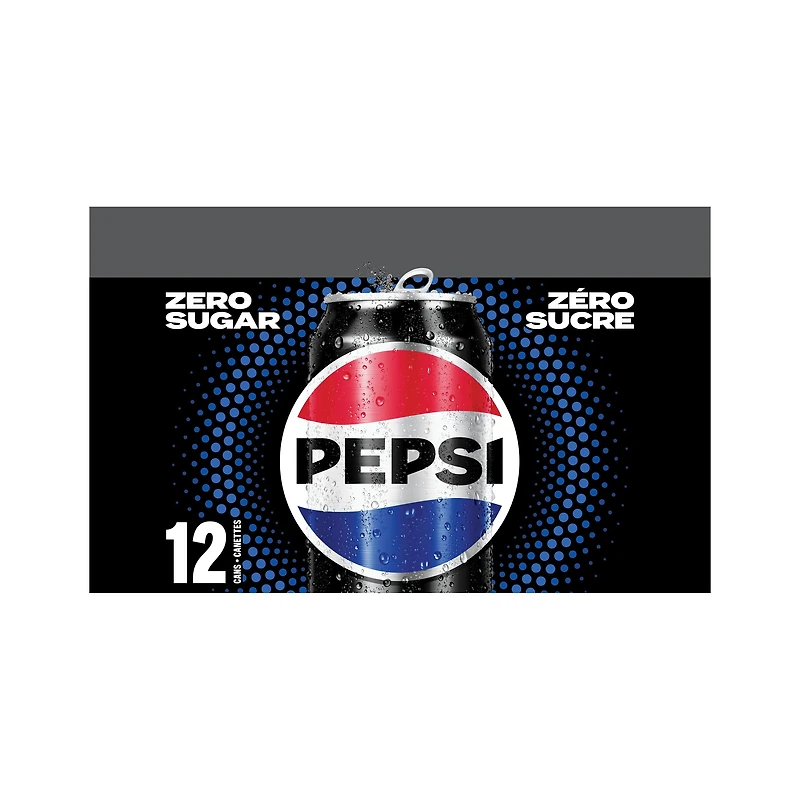 Pepsi Zero Sugar Cola 12 x 355 mL, Cans, 12x355mL