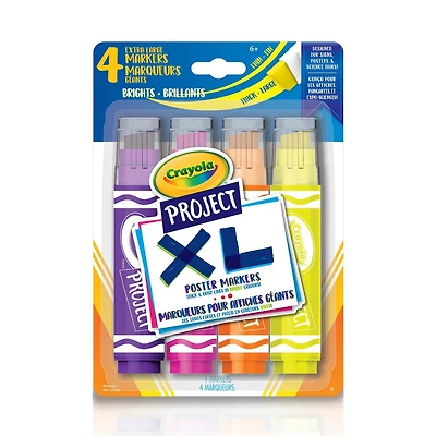 Crayola Project 4 XL Poster Markers, Bright Colours
