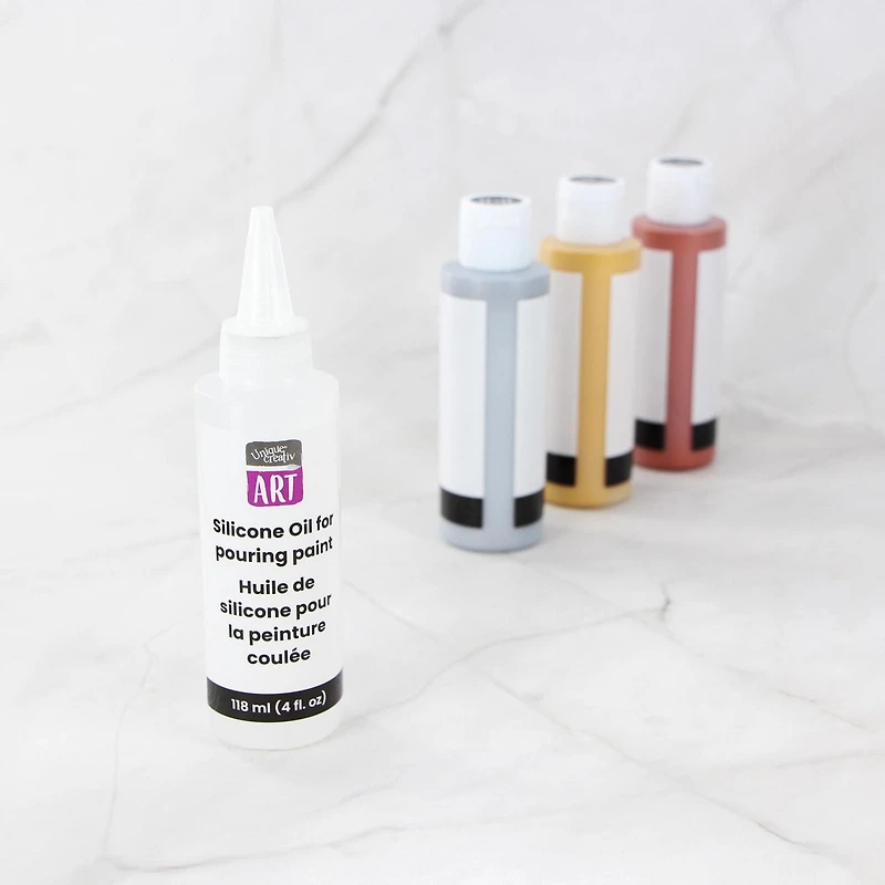 Huile de silicone UNIQUE CREATIV ART — 118 ml (4 oz liq.) Additif pour cellules Fluid‑Art