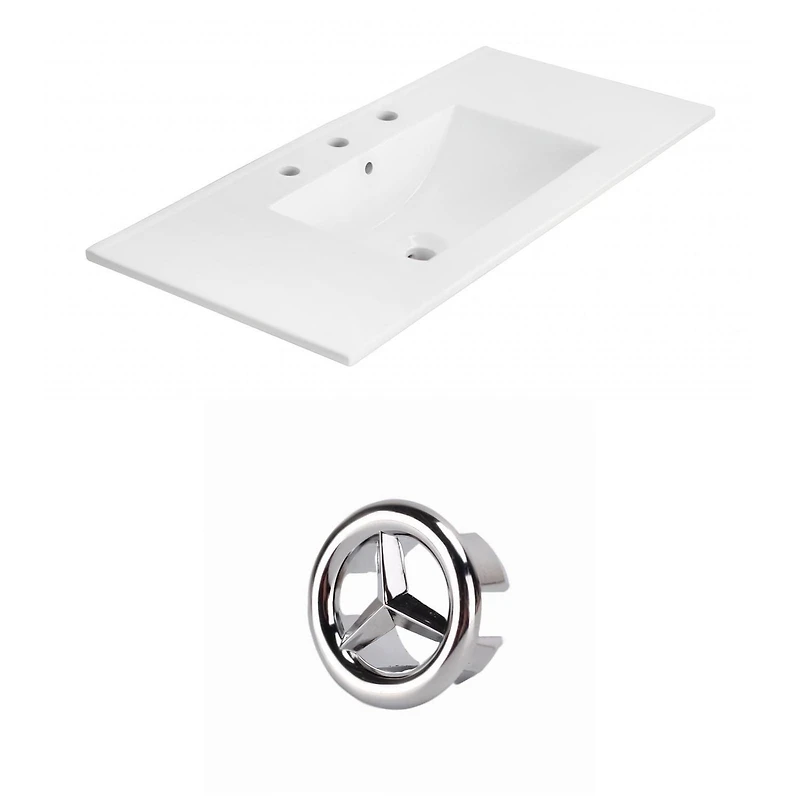 American Imaginations 35.5-in. W Ceramic Top Set White AI-20986