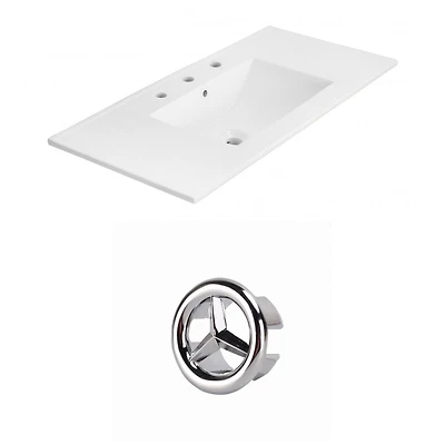 American Imaginations 35.5-in. W Ceramic Top Set White AI-20986