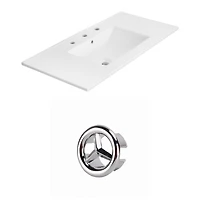 American Imaginations 35.5-in. W Ceramic Top Set White AI-20986