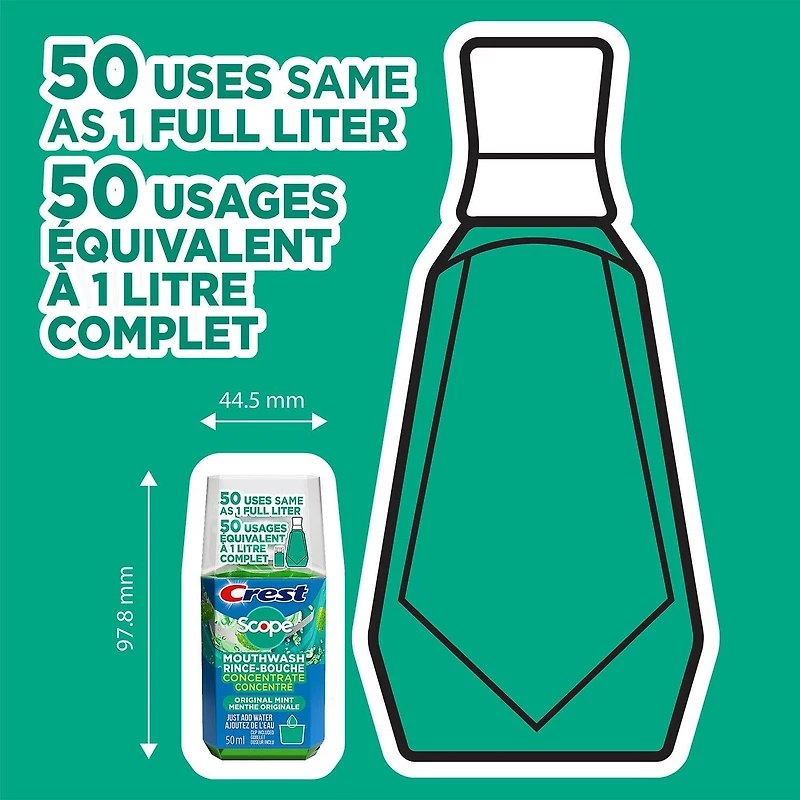Crest + Scope Rince-bouche Concentré Menthe Originale – 50 mL