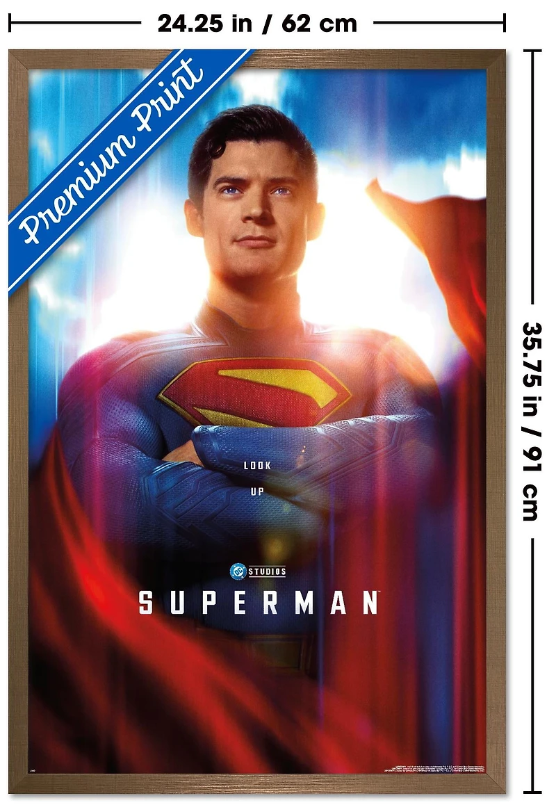 DC Studios Superman (2025) - Close-Up One Sheet Wall Poster, 22.375" x 34" Framed