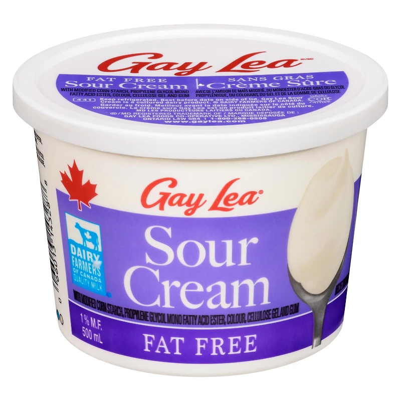 Gay Lea Fat Free Sour Cream, 500 mL