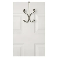 era Barre à 2 crochets de fantaisie pour dessus de porte argent chaud