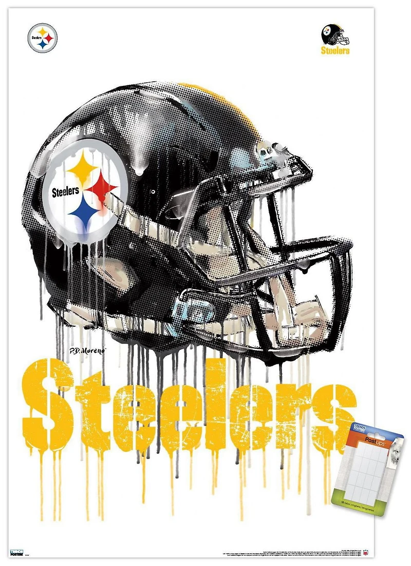 NFL Pittsburgh Steelers - Drip Helmet 20 Wall Poster