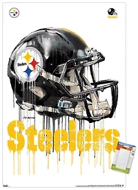 NFL Pittsburgh Steelers - Drip Helmet 20 Wall Poster